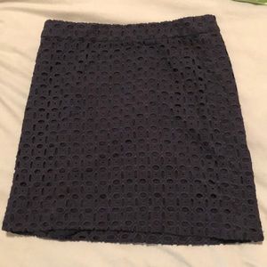 Jcrew navy eyelet mini skirt